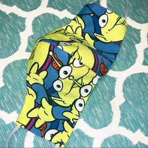 Alien Face Mask 2 layer elastic strap pizza planet